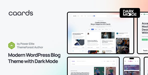 Caards - Modern Blog & Magazine WordPress Theme with Dark Mode