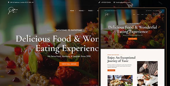 PatioTime - Restaurant WordPress Theme