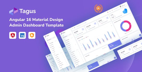 Tagus - Angular 16 Material Design Admin Dashboard Template