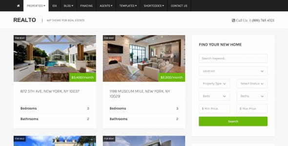 Realto - WordPress Theme for Real Estate Companies
