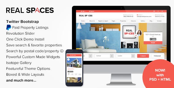 Real Spaces - WordPress Properties Directory Theme